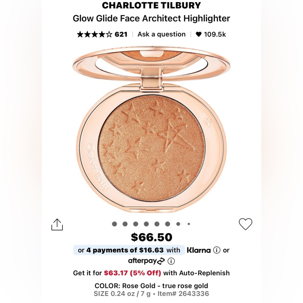 Charlotte Tilbury Hollywood Glow Glide Architect Highlighter-Rose Gold